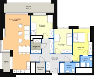 4 pokoje, mieszkanie 111,77 m², piętro 2, oferta nr a.1.2.04, ATAL SKY+ II, Katowice, Wełnowiec-Józefowiec, Wełnowiec, al. Wojciecha Korfantego 93-99