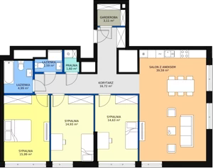 4 pokoje, mieszkanie 116,19 m², piętro 30, oferta nr a.2.30.01, ATAL SKY+ II, Katowice, Wełnowiec-Józefowiec, Wełnowiec, al. Wojciecha Korfantego 93-99
