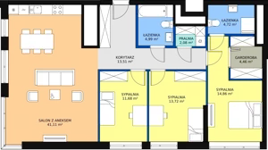 4 pokoje, mieszkanie 115,32 m², piętro 30, oferta nr a.2.30.03, ATAL SKY+ II, Katowice, Wełnowiec-Józefowiec, Wełnowiec, al. Wojciecha Korfantego 93-99