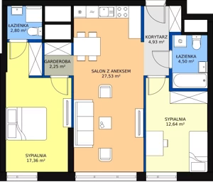 3 pokoje, mieszkanie 73,00 m², piętro 31, oferta nr a.2.31.02, ATAL SKY+ II, Katowice, Wełnowiec-Józefowiec, Wełnowiec, al. Wojciecha Korfantego 93-99
