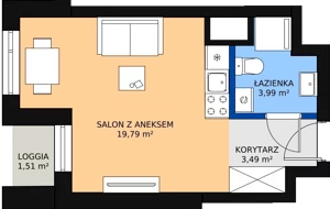 1 pokój, apartament inwestycyjny 28,01 m², parter, oferta nr c.1.0.01, ATAL SKY+ Apartamenty Inwestycyjne, Katowice, Wełnowiec-Józefowiec, Wełnowiec, al. Wojciecha Korfantego 85