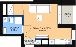 1 pokój, apartament inwestycyjny 25,86 m², piętro 1, oferta nr c.2.1.01, ATAL SKY+ Apartamenty Inwestycyjne, Katowice, Wełnowiec-Józefowiec, Wełnowiec, al. Wojciecha Korfantego 85