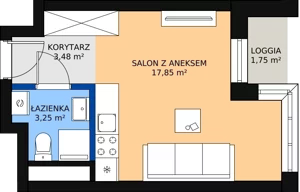1 pokój, apartament inwestycyjny 24,98 m², piętro 1, oferta nr c.2.1.04, ATAL SKY+ Apartamenty Inwestycyjne, Katowice, Wełnowiec-Józefowiec, Wełnowiec, al. Wojciecha Korfantego 85