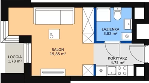 1 pokój, apartament inwestycyjny 35,88 m², piętro 1, oferta nr c.2.1.06, ATAL SKY+ Apartamenty Inwestycyjne, Katowice, Wełnowiec-Józefowiec, Wełnowiec, al. Wojciecha Korfantego 85