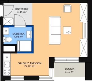 1 pokój, apartament inwestycyjny 25,77 m², piętro 10, oferta nr c.2.10.05, ATAL SKY+ Apartamenty Inwestycyjne, Katowice, Wełnowiec-Józefowiec, Wełnowiec, al. Wojciecha Korfantego 85