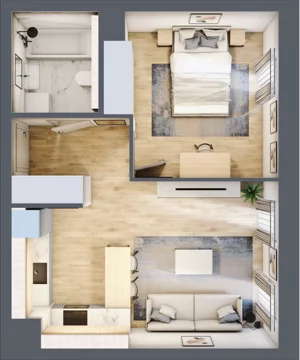 2 pokoje, mieszkanie 40,53 m², piętro 3, oferta nr 5.03.B14, Ogrody Andersa, Gliwice, Wojska Polskiego, ul. Leopolda Okulickiego
