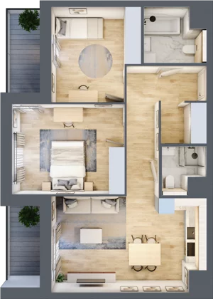 3 pokoje, mieszkanie 67,33 m², piętro 4, oferta nr 5.04.B20, Ogrody Andersa, Gliwice, Wojska Polskiego, ul. Leopolda Okulickiego