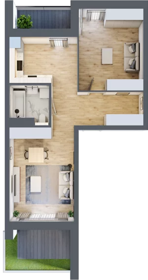 1 pokój, mieszkanie 55,60 m², parter, oferta nr 5.00.D01, Ogrody Andersa, Gliwice, Wojska Polskiego, ul. Leopolda Okulickiego
