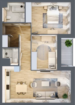 3 pokoje, mieszkanie 73,36 m², piętro 2, oferta nr 5.02.D11, Ogrody Andersa, Gliwice, Wojska Polskiego, ul. Leopolda Okulickiego