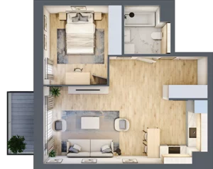 2 pokoje, mieszkanie 48,71 m², piętro 4, oferta nr 5.04.D20, Ogrody Andersa, Gliwice, Wojska Polskiego, ul. Leopolda Okulickiego