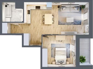 2 pokoje, mieszkanie 53,02 m², piętro 3, oferta nr 5.03.E16, Ogrody Andersa, Gliwice, Wojska Polskiego, ul. Leopolda Okulickiego