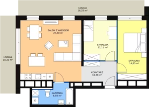 3 pokoje, apartament 69,82 m², piętro 8, oferta nr H2-D-8-3, Heyki City ATAL, Szczecin, Prawobrzeże, Międzyodrze, ul. Leona Heyki