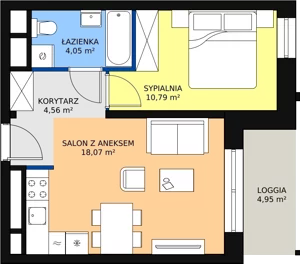 2 pokoje, apartament 37,47 m², piętro 2, oferta nr H3-F-2-4, Heyki City ATAL, Szczecin, Prawobrzeże, Międzyodrze, ul. Leona Heyki