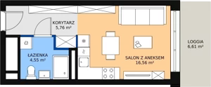 1 pokój, apartament 26,94 m², piętro 2, oferta nr H4-C-2-6, Heyki City ATAL, Szczecin, Prawobrzeże, Międzyodrze, ul. Leona Heyki