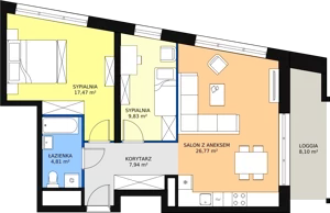 3 pokoje, apartament 69,60 m², piętro 3, oferta nr H4-C-3-3, Heyki City ATAL, Szczecin, Prawobrzeże, Międzyodrze, ul. Leona Heyki