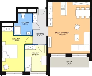 3 pokoje, apartament 82,36 m², piętro 5, oferta nr H4-C-5-3, Heyki City ATAL, Szczecin, Prawobrzeże, Międzyodrze, ul. Leona Heyki
