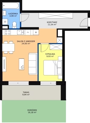 2 pokoje, mieszkanie 50,46 m², parter, oferta nr D1.3.0.3, Nowy Targówek VI, Warszawa, Targówek, Targówek Mieszkaniowy, ul. Płosa 8