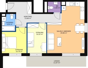 3 pokoje, mieszkanie 71,62 m², piętro 1, oferta nr D1.3.1.2, Nowy Targówek VI, Warszawa, Targówek, Targówek Mieszkaniowy, ul. Płosa 8