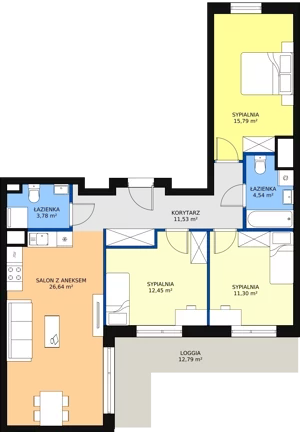 4 pokoje, mieszkanie 86,03 m², piętro 2, oferta nr D1.2.2.4, Nowy Targówek VI, Warszawa, Targówek, Targówek Mieszkaniowy, ul. Płosa 8
