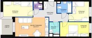 4 pokoje, mieszkanie 74,58 m², piętro 2, oferta nr D1.1.2.1, Nowy Targówek VI, Warszawa, Targówek, Targówek Mieszkaniowy, ul. Płosa 8