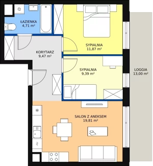 3 pokoje, mieszkanie 55,25 m², piętro 4, oferta nr D1.1.4.4, Nowy Targówek VI, Warszawa, Targówek, Targówek Mieszkaniowy, ul. Płosa 8