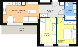 3 pokoje, mieszkanie 51,85 m², piętro 1, oferta nr D2.1.1.2, Nowy Targówek VI, Warszawa, Targówek, Targówek Mieszkaniowy, ul. Płosa 8