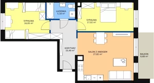 3 pokoje, mieszkanie 76,21 m², piętro 4, oferta nr B4-26, ATAL Apollina, Kowale, ul. Apollina