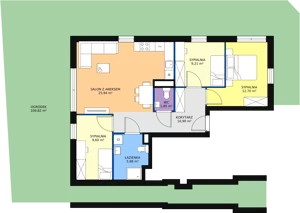 4 pokoje, apartament 76,08 m², parter, oferta nr A1_1, ATAL Zawiślańska Wille Miejskie, Gdańsk, Stogi, ul. Zawiślańska