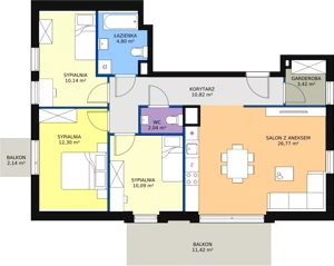 4 pokoje, apartament 80,38 m², piętro 3, oferta nr A2_4, ATAL Zawiślańska Wille Miejskie, Gdańsk, Stogi, ul. Zawiślańska