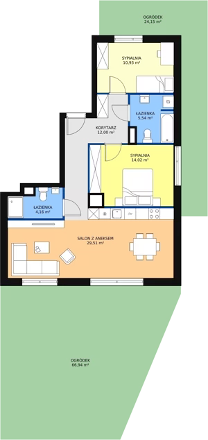 3 pokoje, apartament 76,16 m², parter, oferta nr B7_1, ATAL Zawiślańska Wille Miejskie, Gdańsk, Stogi, ul. Zawiślańska