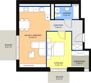 2 pokoje, apartament 49,46 m², piętro 3, oferta nr C1_4, ATAL Zawiślańska Wille Miejskie, Gdańsk, Stogi, ul. Zawiślańska