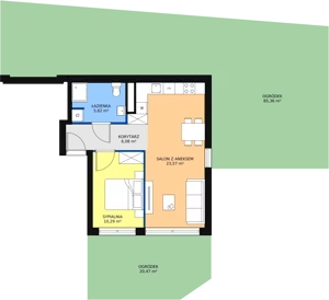 2 pokoje, apartament 45,56 m², parter, oferta nr C2_1, ATAL Zawiślańska Wille Miejskie, Gdańsk, Stogi, ul. Zawiślańska
