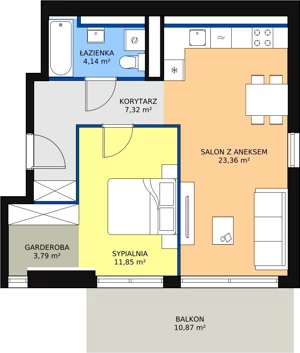 2 pokoje, apartament 50,46 m², piętro 3, oferta nr C2_4, ATAL Zawiślańska Wille Miejskie, Gdańsk, Stogi, ul. Zawiślańska