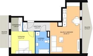 2 pokoje, apartament 55,53 m², piętro 1, oferta nr D1_2, ATAL Zawiślańska Wille Miejskie, Gdańsk, Stogi, ul. Zawiślańska
