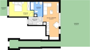 2 pokoje, apartament 46,93 m², parter, oferta nr D2_1, ATAL Zawiślańska Wille Miejskie, Gdańsk, Stogi, ul. Zawiślańska