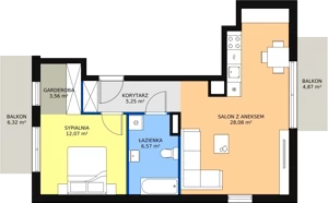 2 pokoje, apartament 55,53 m², piętro 1, oferta nr D3_2, ATAL Zawiślańska Wille Miejskie, Gdańsk, Stogi, ul. Zawiślańska