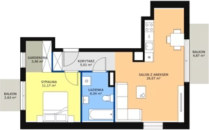 2 pokoje, apartament 51,75 m², piętro 3, oferta nr D3_4, ATAL Zawiślańska Wille Miejskie, Gdańsk, Stogi, ul. Zawiślańska