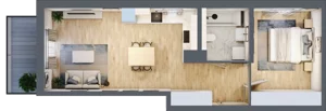 2 pokoje, mieszkanie 46,57 m², piętro 1, oferta nr 1A.07, Akacjowa Wita, Kraków, Prądnik Czerwony, Rakowice, ul. Akacjowa