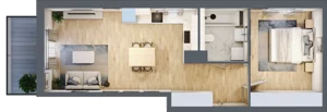 2 pokoje, mieszkanie 47,05 m², piętro 2, oferta nr 1A.14, Akacjowa Wita, Kraków, Prądnik Czerwony, Rakowice, ul. Akacjowa