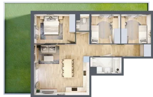 4 pokoje, mieszkanie 75,03 m², parter, oferta nr 1B.06, Akacjowa Wita, Kraków, Prądnik Czerwony, Rakowice, ul. Akacjowa