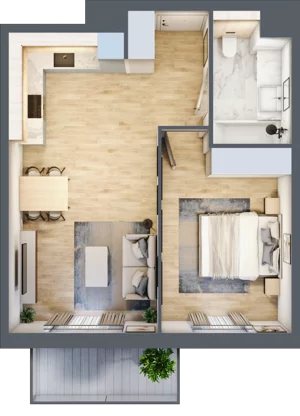 2 pokoje, mieszkanie 44,51 m², piętro 1, oferta nr 1B.10, Akacjowa Wita, Kraków, Prądnik Czerwony, Rakowice, ul. Akacjowa