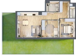 3 pokoje, mieszkanie 68,78 m², parter, oferta nr 1B.05, Akacjowa Wita, Kraków, Prądnik Czerwony, Rakowice, ul. Akacjowa
