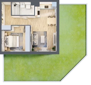 2 pokoje, mieszkanie 45,73 m², parter, oferta nr 2A.01, Akacjowa Wita, Kraków, Prądnik Czerwony, Rakowice, ul. Akacjowa