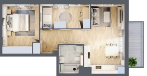 3 pokoje, mieszkanie 52,49 m², piętro 1, oferta nr 2A.05, Akacjowa Wita, Kraków, Prądnik Czerwony, Rakowice, ul. Akacjowa