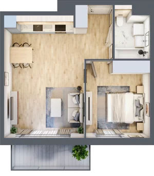 2 pokoje, mieszkanie 44,48 m², piętro 1, oferta nr 2A.07, Akacjowa Wita, Kraków, Prądnik Czerwony, Rakowice, ul. Akacjowa