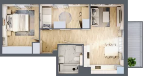 3 pokoje, mieszkanie 52,49 m², piętro 2, oferta nr 2A.10, Akacjowa Wita, Kraków, Prądnik Czerwony, Rakowice, ul. Akacjowa