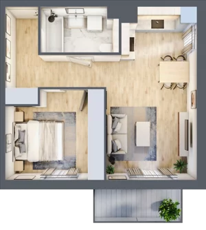 2 pokoje, mieszkanie 45,89 m², piętro 1, oferta nr 2A.06, Akacjowa Wita, Kraków, Prądnik Czerwony, Rakowice, ul. Akacjowa