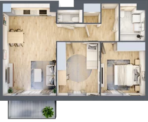 3 pokoje, mieszkanie 63,35 m², piętro 1, oferta nr 2B.07, Akacjowa Wita, Kraków, Prądnik Czerwony, Rakowice, ul. Akacjowa