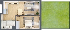 2 pokoje, mieszkanie 44,89 m², parter, oferta nr BIII.0.M80, Przewóz 42 ATAL II, Kraków, Podgórze, Płaszów, ul. Przewóz 42