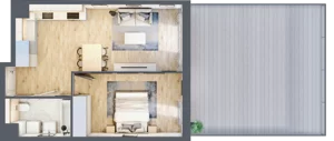 2 pokoje, mieszkanie 45,23 m², parter, oferta nr BII.0.M41, Przewóz 42 ATAL II, Kraków, Podgórze, Płaszów, ul. Przewóz 42